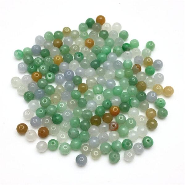 50 beads, round bead, jade bead, jadeite bead, colorful bead, small bead - Image 6