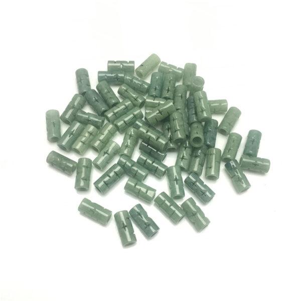 pillar bead, jade tube, jadeite bead, jade bead,cross flower bead, oily bead, green bead - Image 6