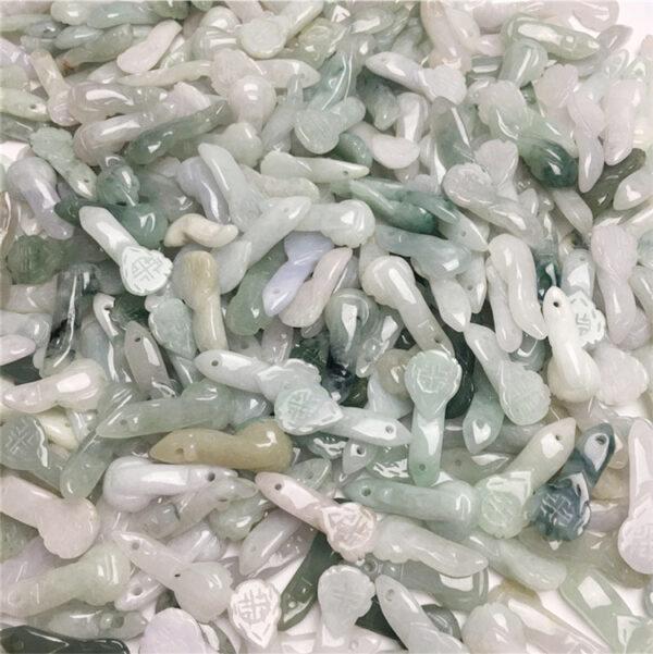 5 pcs / 10 pcs ruyi shape genuine natural jadeite charm, jade charm, jade bead, jadeite bead - Image 10
