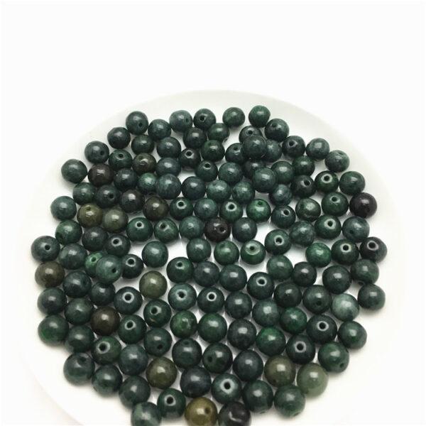 100 pcs 6.5 mm round shape oily green genuine natural jadeite bead, jade bead - Image 6
