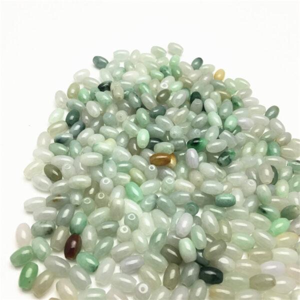 50 pcs / 100 pcs 8.5 mm oval shape genuine natural jadeite bead, jade bead, rice bead, white bead, green bead - Image 6