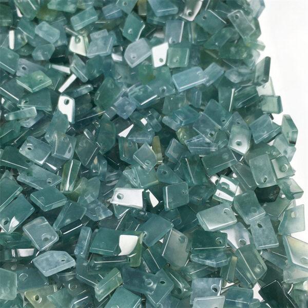 50 beads, irregular bead, jade bead, jadeite bead, flat bead, blue bead, clear bead, icy bead - Image 6