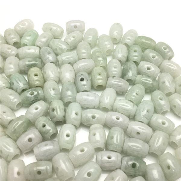 20 pcs / 50 pcs oval shape hollow flower pattern genuine natural jadeite bead, jade bead, rice bead - Image 6