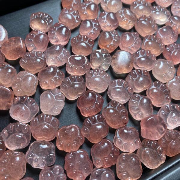 5 pcs / 10 pcs cat claw shape natural strawberry quartz bead - Image 6
