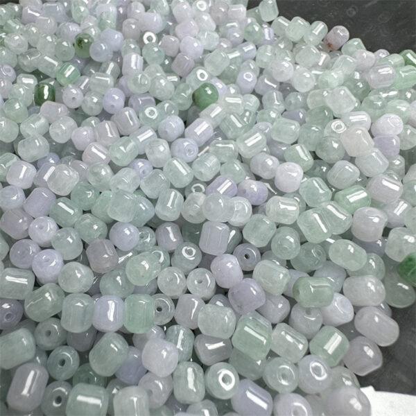 pillar bead, jade bead, jadeite bead, drum beads, barrel bead, white bead, green bead, clear bead, icy bead - Image 6
