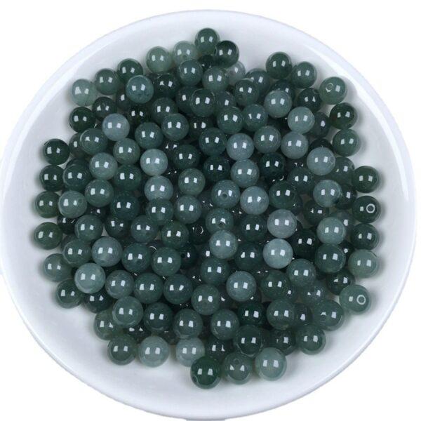 50 beads, round bead, jade bead, jadeite bead, green bead, clear bead, icy bead - Image 6