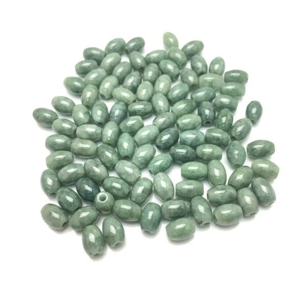 50 beads, oval bead, rice bead, jade bead, jadeite bead, oily bead, green bead - Image 6