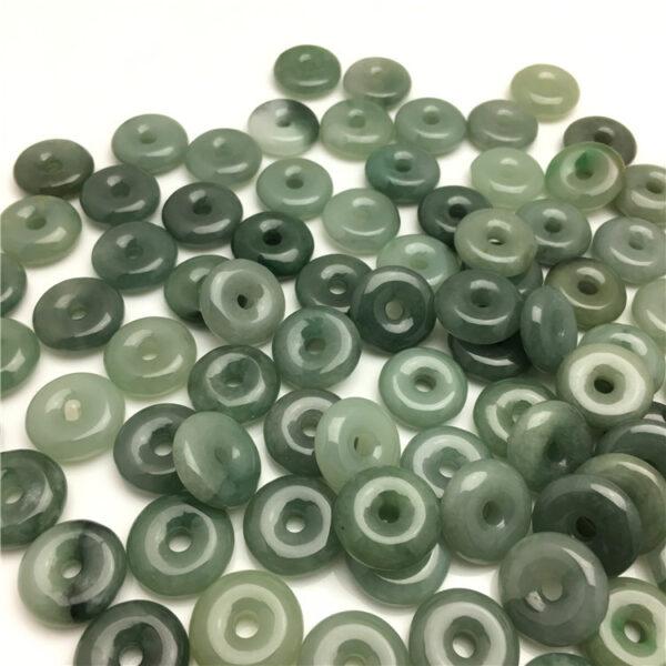 5 pcs / 10 pcs rondelle shape genuine natural oily green jadeite bead, jade bead - Image 6