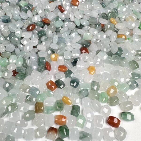 20 pcs / 50 pcs small rectangle faceted shape genuine natural colorful icy jadeite bead, jade bead, clear ebad - Image 6