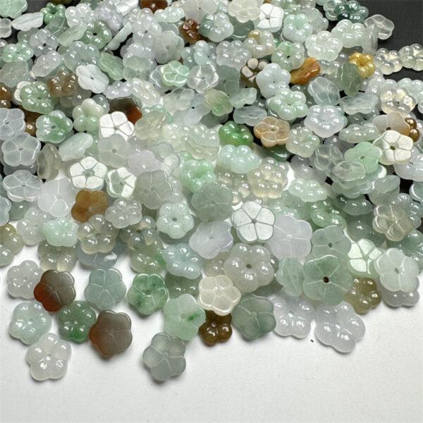 10 pcs / 20 pcs flower shape genuine natural colorful icy jadeite bead, jade bead - Image 6