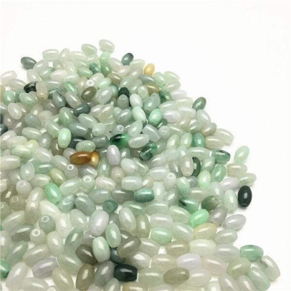 50 pcs / 100 pcs 8.5 mm oval shape genuine natural jadeite bead, jade bead, rice bead, white bead, green bead - Image 7
