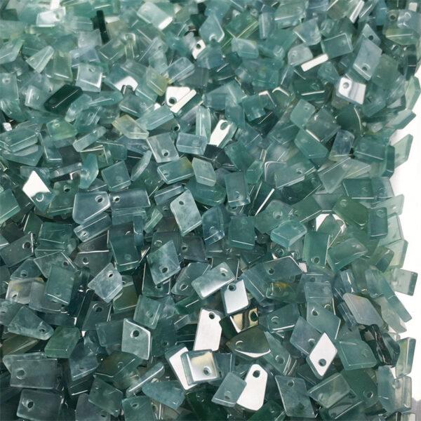 50 beads, irregular bead, jade bead, jadeite bead, flat bead, blue bead, clear bead, icy bead - Image 7