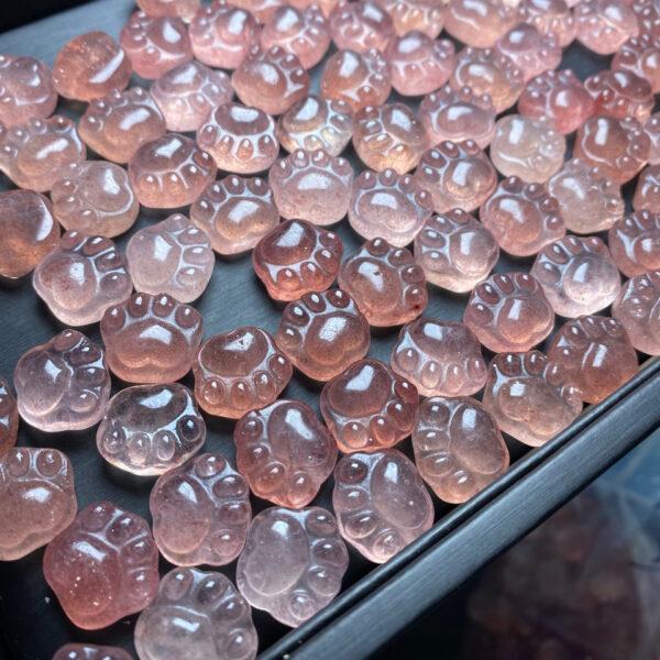 5 pcs / 10 pcs cat claw shape natural strawberry quartz bead - Image 7