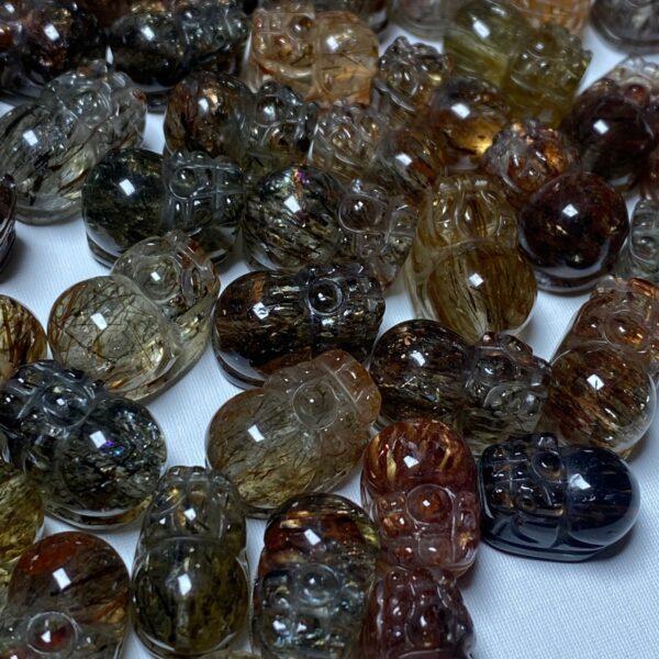 2 pcs / 5 pcs pixiu animal shape natural super seven black crystal bead - Image 7