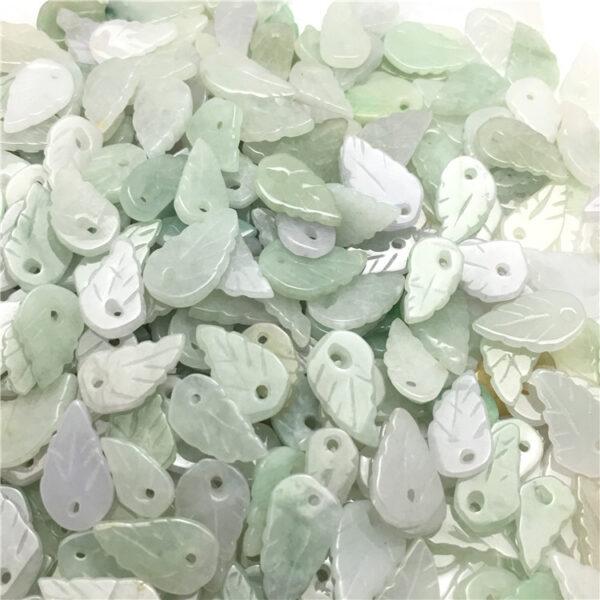 50 pcs leaf shape genuine natural jadeite charm, jade charm, jadeite bead, jade bead - Image 7