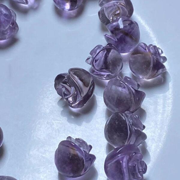 5 pcs / 10 pcs rose flower shape natural amethyst bead - Image 6