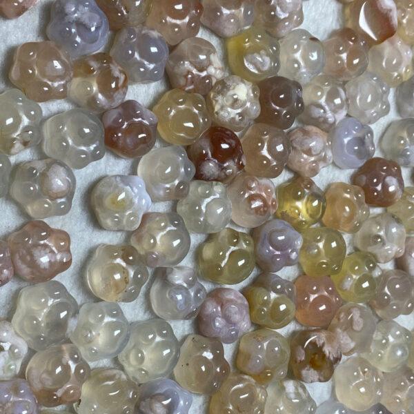 5 pcs / 10 pcs cute cat paw shape natural sakura agate bead - Image 7