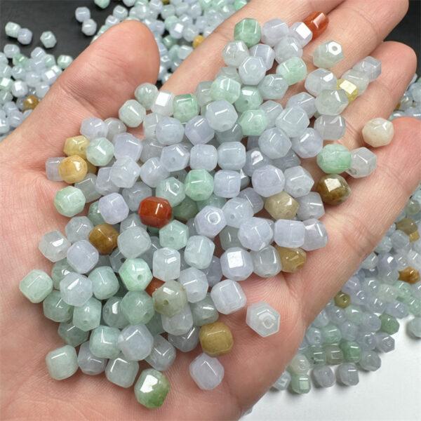 50 beads, hexagon bead, jade bead, jadeite bead, prism beads, faceted bead, colorful bead, clear bead, icy bead - Image 7