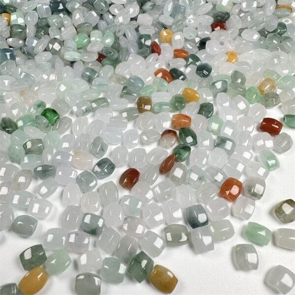 20 pcs / 50 pcs small rectangle faceted shape genuine natural colorful icy jadeite bead, jade bead, clear ebad - Image 7