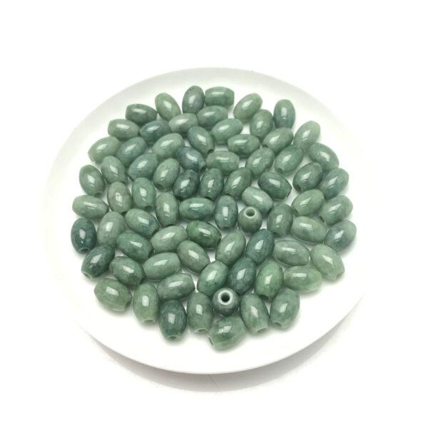 50 beads, oval bead, rice bead, jade bead, jadeite bead, oily bead, green bead - Image 7