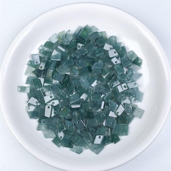 50 beads, irregular bead, jade bead, jadeite bead, flat bead, blue bead, clear bead, icy bead - Image 8