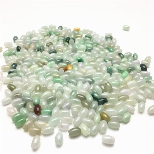 50 pcs / 100 pcs 8.5 mm oval shape genuine natural jadeite bead, jade bead, rice bead, white bead, green bead - Image 8