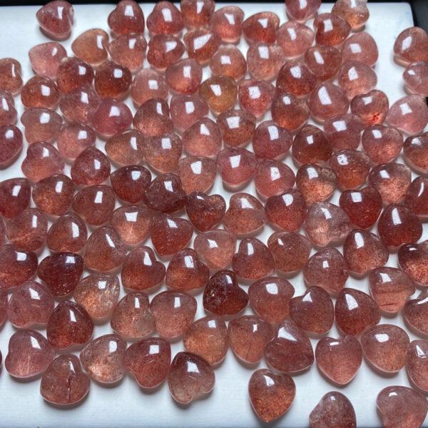 heart shape natural strawberry quartz bead - Image 8