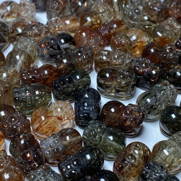 2 pcs / 5 pcs pixiu animal shape natural super seven black crystal bead - Image 8