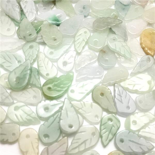 50 pcs leaf shape genuine natural jadeite charm, jade charm, jadeite bead, jade bead - Image 8