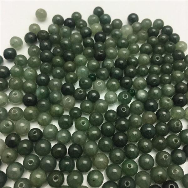 50 beads, round bead, jade bead, jadeite bead, oily bead, green bead - Image 8