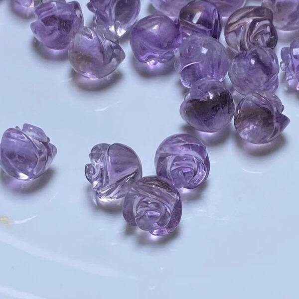 5 pcs / 10 pcs rose flower shape natural amethyst bead - Image 7