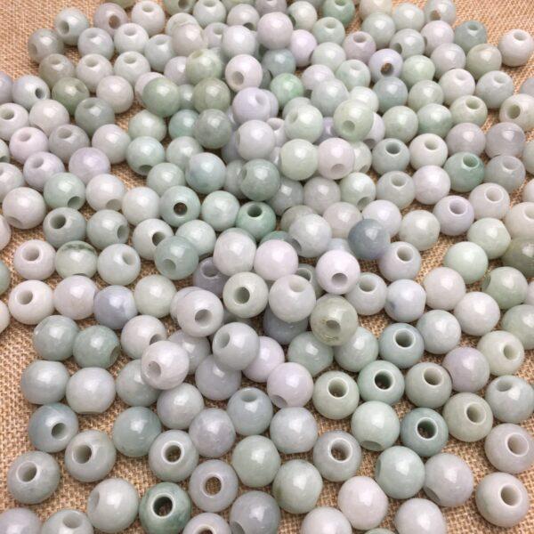 50 pcs / 100 pcs big hole round shape genuine natural jadeite bead, jade bead - Image 8