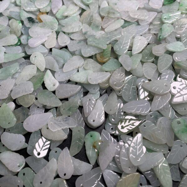 100 pcs leaf shape genuine natural jadeite charm, jade charm, jade bead, jadeite bead - Image 5
