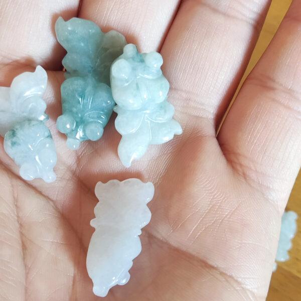 2 pcs / 5 pcs goldfish shape genuine natural jadeite charm, jade charm, jadeite bead, jadeite koi, koi charm - Image 8