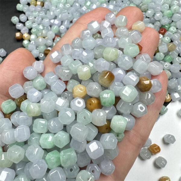 50 beads, hexagon bead, jade bead, jadeite bead, prism beads, faceted bead, colorful bead, clear bead, icy bead - Image 8