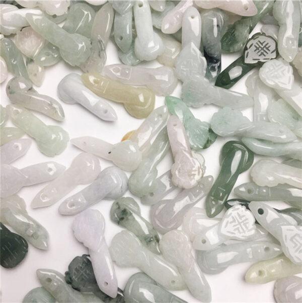 5 pcs / 10 pcs ruyi shape genuine natural jadeite charm, jade charm, jade bead, jadeite bead - Image 8