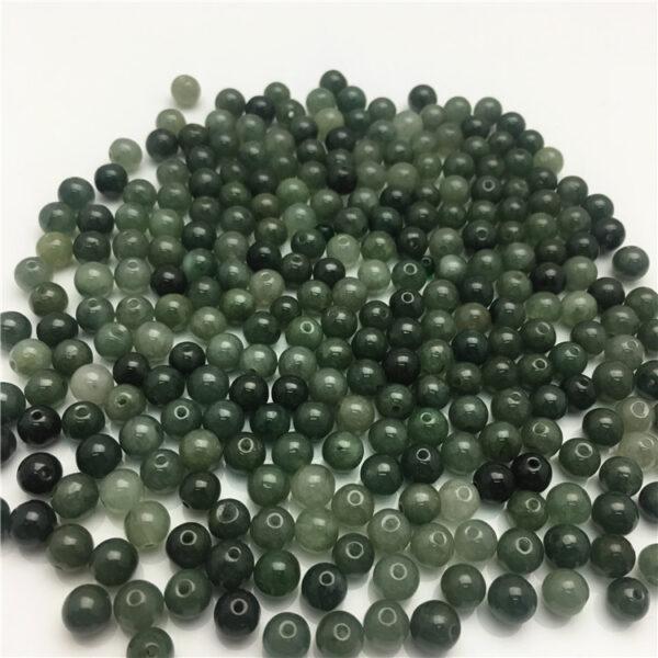 50 beads, round bead, jade bead, jadeite bead, oily bead, green bead - Image 9