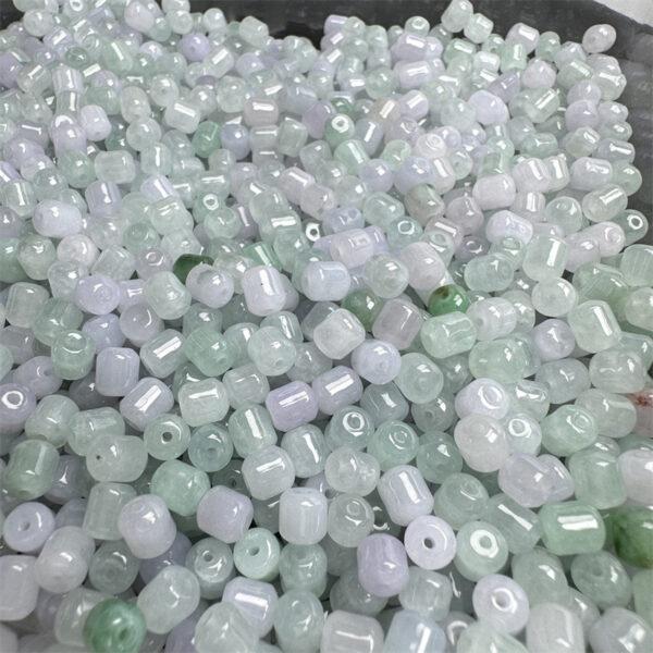 pillar bead, jade bead, jadeite bead, drum beads, barrel bead, white bead, green bead, clear bead, icy bead - Image 9