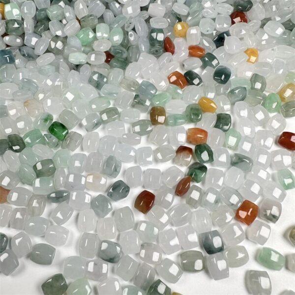 20 pcs / 50 pcs small rectangle faceted shape genuine natural colorful icy jadeite bead, jade bead, clear ebad - Image 9