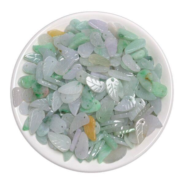 100 pcs leaf shape genuine natural jadeite charm, jade charm, jade bead, jadeite bead