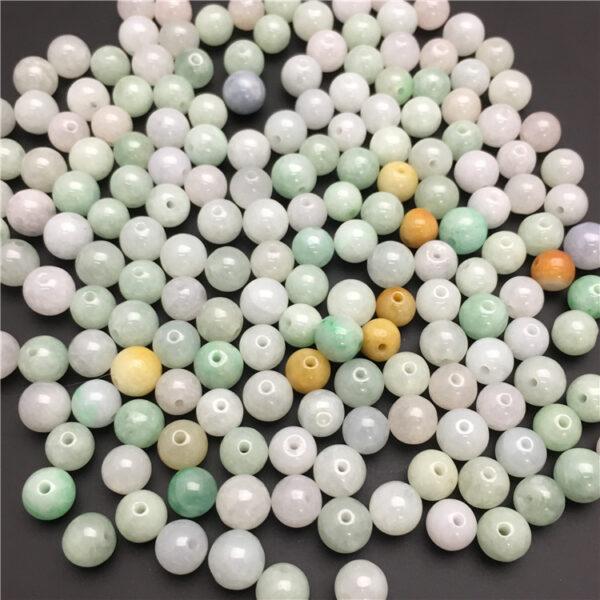 50 beads, round bead, jade bead, jadeite bead, colorful bead - Image 9