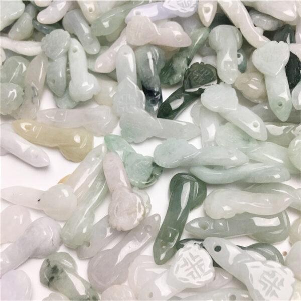 5 pcs / 10 pcs ruyi shape genuine natural jadeite charm, jade charm, jade bead, jadeite bead - Image 9