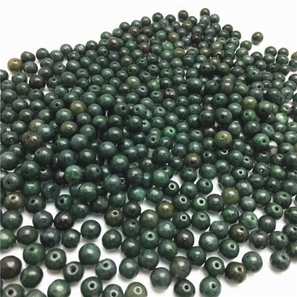 100 pcs 6.5 mm round shape oily green genuine natural jadeite bead, jade bead - Image 9