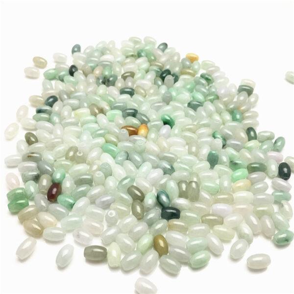 50 pcs / 100 pcs 8.5 mm oval shape genuine natural jadeite bead, jade bead, rice bead, white bead, green bead - Image 9
