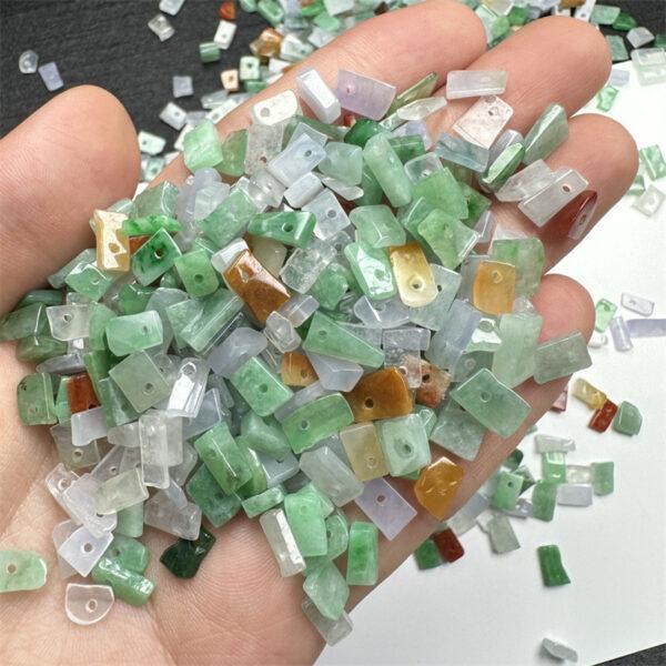 50 pcs / 100 pcs irregular shape genuine colorful natural jadeite bead, jade bead - Image 2