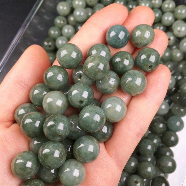 20 pcs / 50 pcs 13mm round shape genuine natural oily green jadeite bead, jade bead