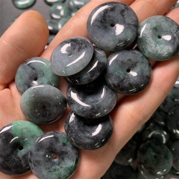10 pcs 22 - 26 mm rondelle shape genuine natural gray jadeite bead