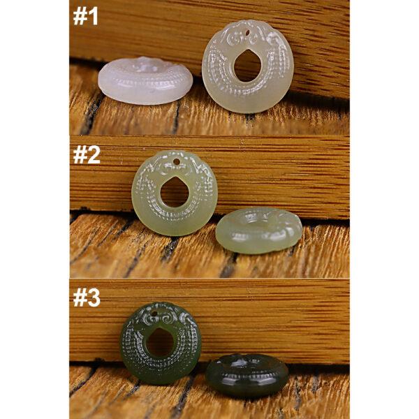 double dragon pattern ring shape genuine natural nephrite jade charm - Image 6