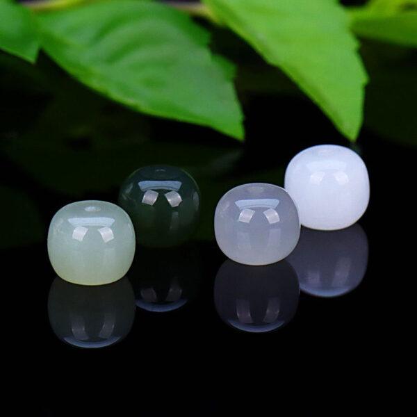 high quality drum shape genuine natural nephrite jade bead