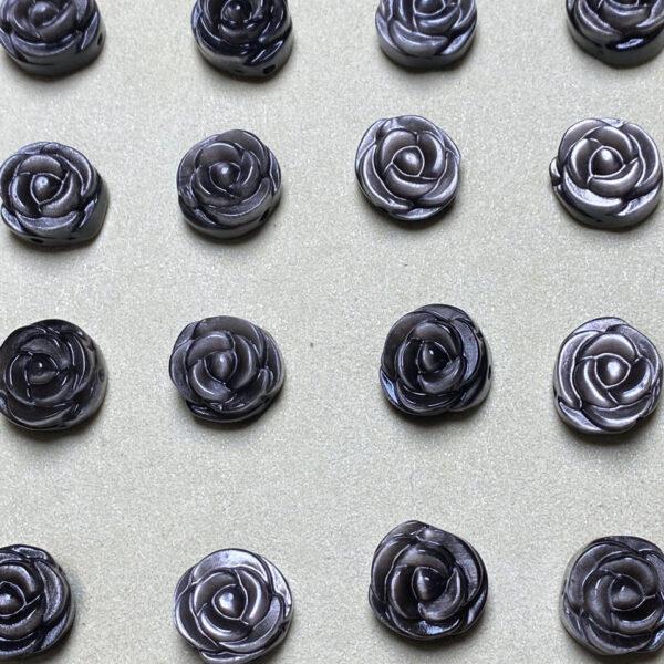 5 pcs / 10 pcs nice rose flower shape natural obsidian bead - Image 2